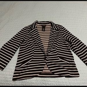 Black & White Striped Blazer - stretchy and very comfortable!